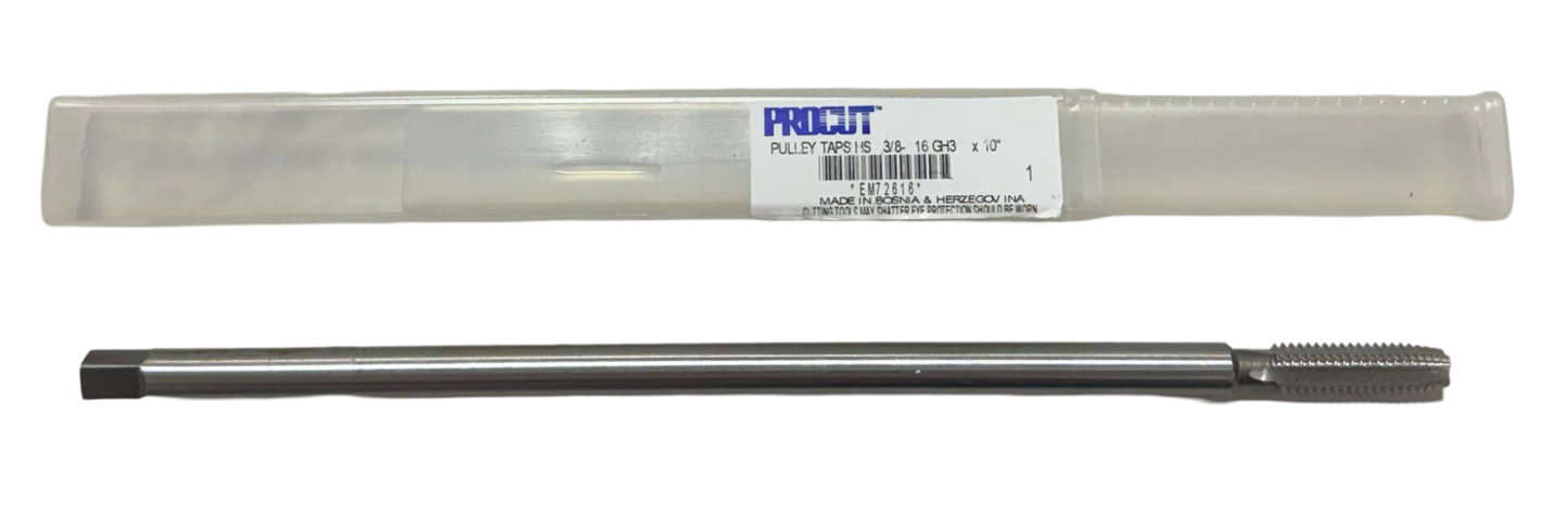 ProCut 3/8"-16 x 10" HSS Pulley Tap 4 Flute GH3 Plug Tap