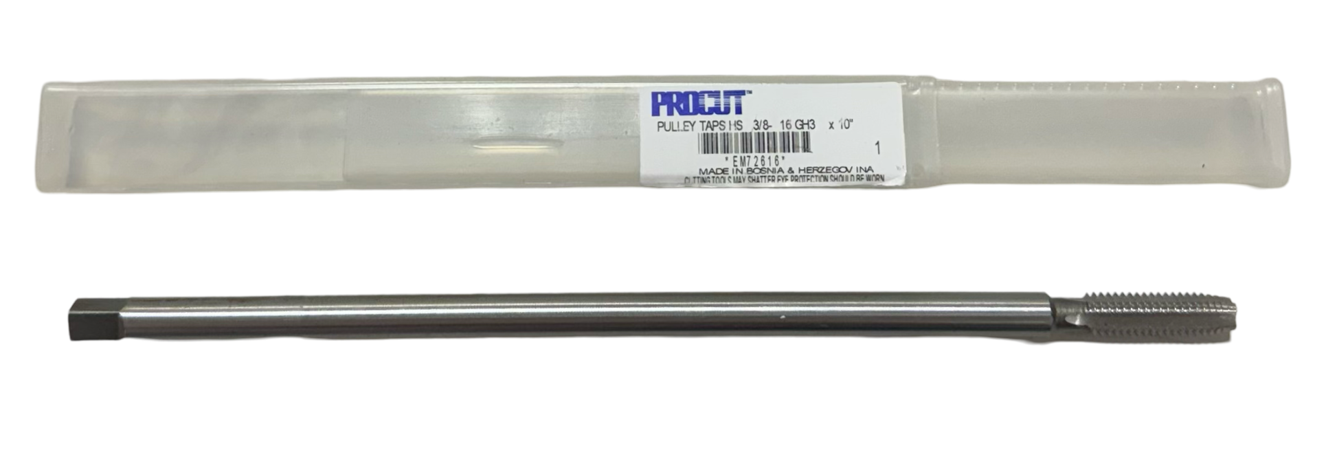 ProCut 3/8"-16 x 10" HSS Pulley Tap 4 Flute GH3 Plug Tap