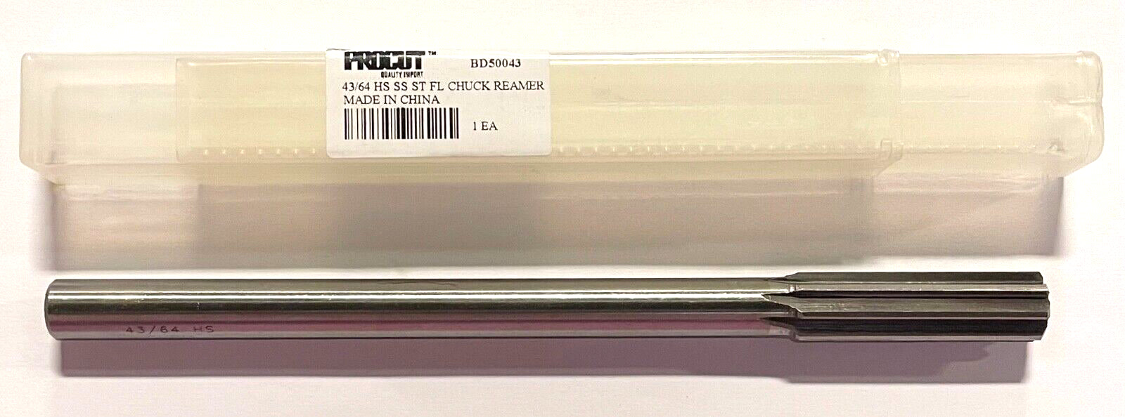 ProCut 43/64" HSS Chuck Reamer Straight Shank Straight Flute