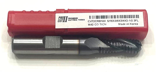 ProCut 5/16" Cobalt Ball Nose Roughing End Mill 3 Flute TiCN Coating
