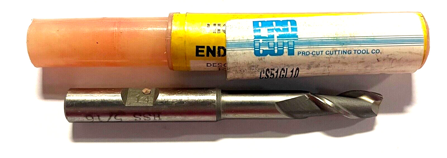ProCut 5/16" HSS End Mill 2 Flute Long Extension