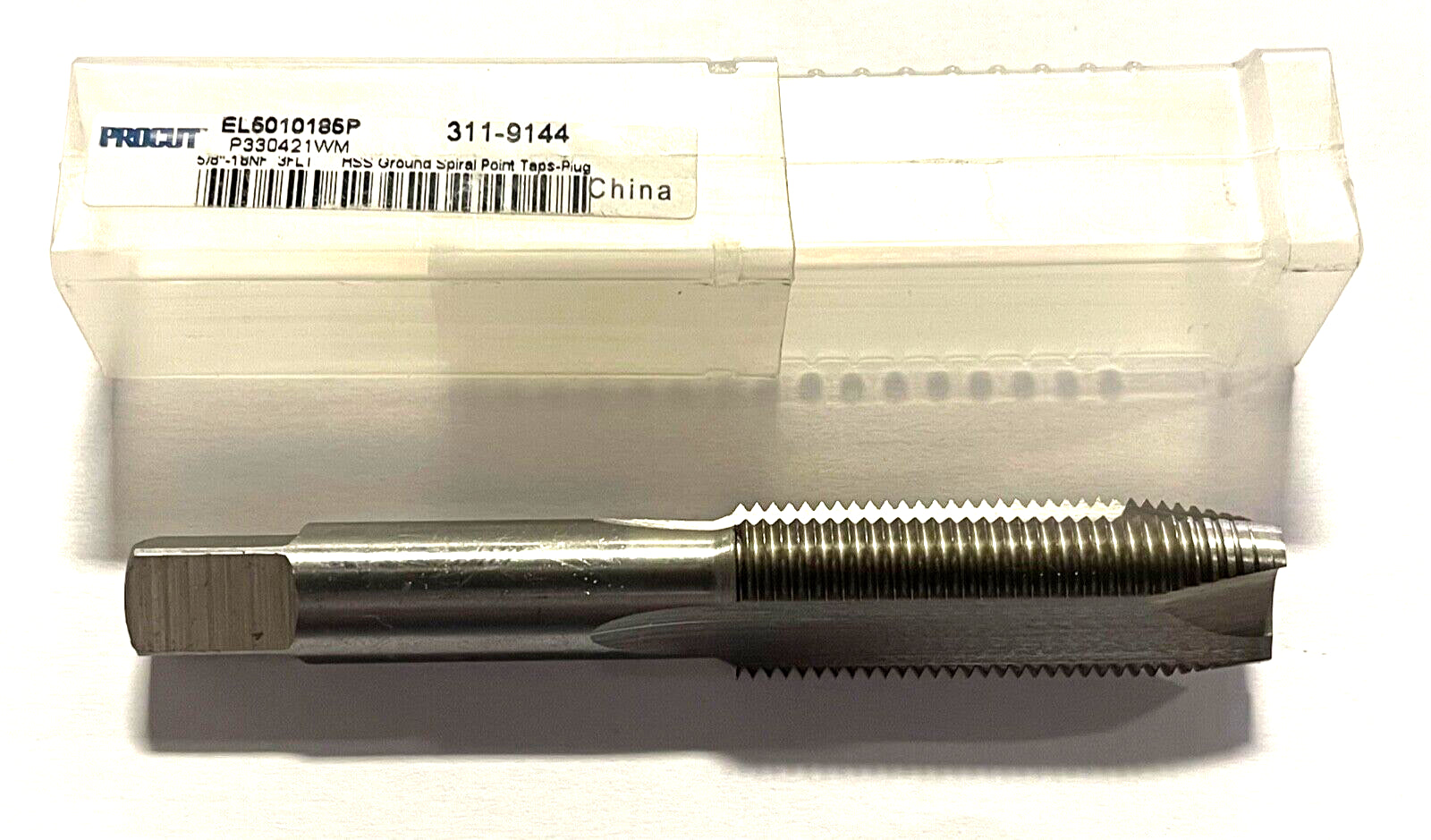 ProCut 5/8-18 Tap HSS Spiral Point Plug Tap 3 Flute H5 Bright Finish