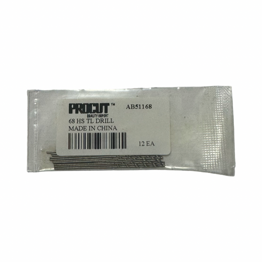 ProCut #68 HSS Drill Bits Taper Length 12 Pack