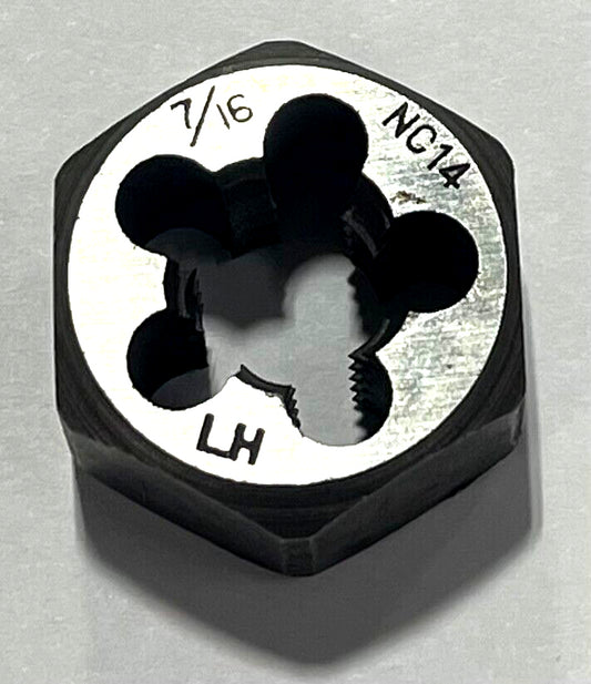 ProCut 7/16"-14 NC Carbon Steel Left Hand Hexagon Die