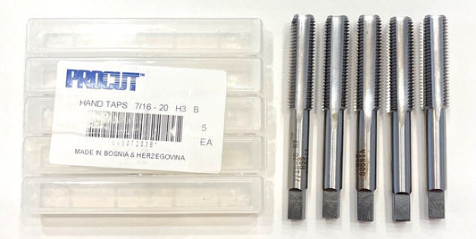 ProCut 7/16-20 Tap HSS Hand Taps H3 Bottoming 4 Flute 5 Pack