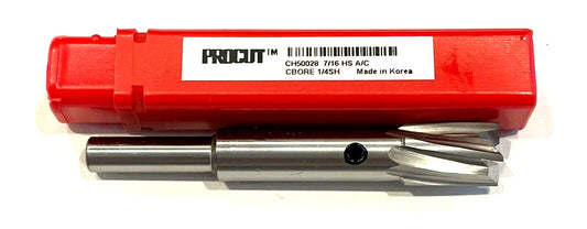 ProCut 7/16" HSS Aircraft Counterbore Interchangeable Pilot 1/4" Shank