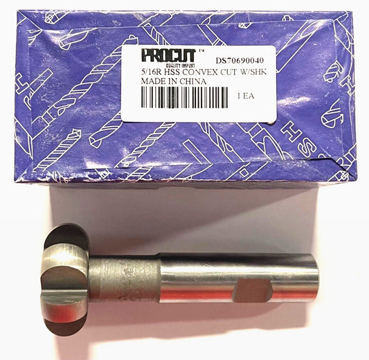 ProCut HSS 1-5/8" Convex Radius Cutter 5/16" Radius Shank Type Cutter