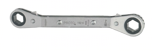 Proto 3/8" x 7/16" Offset Double Box Reversible Ratcheting Wrench 6 Point USA Made