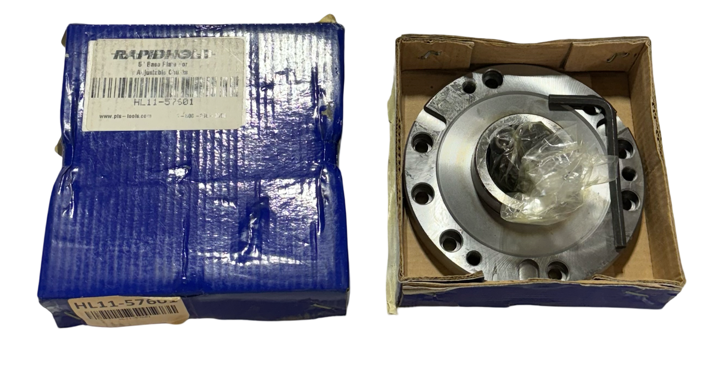 RapidHold 5" Steel Rotary Table Base Plate for Adjustable Scroll Chucks