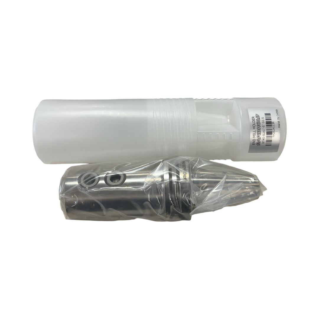 RapidHold BT40 1" End Mill Holder 5" Protruding Length G2.5 Balanced