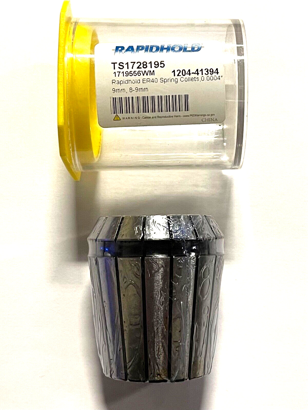 RapidHold ER40 Spring Collet 9mm 0.0004" ER Steel Sealed Collet