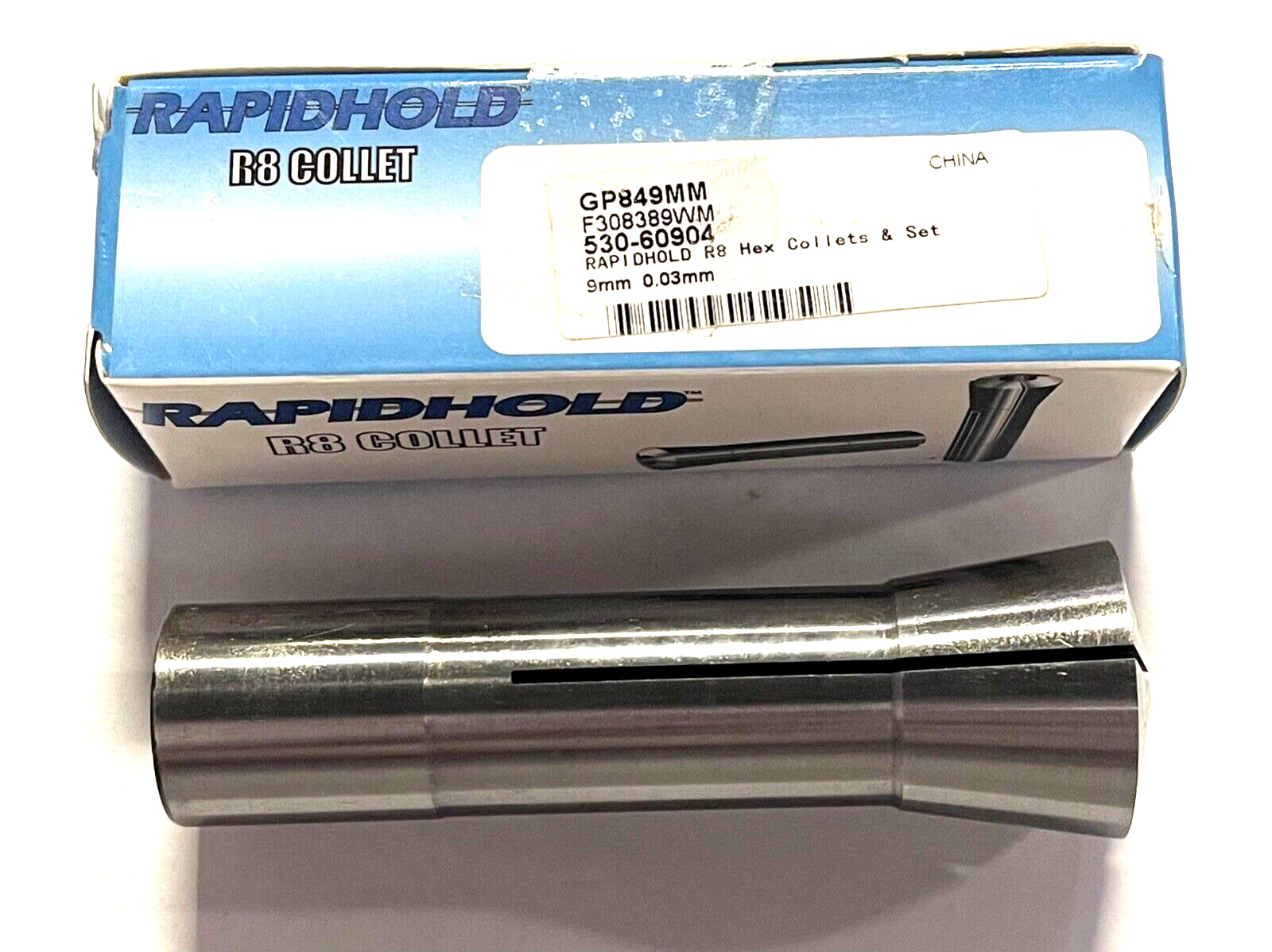 RapidHold R8 Collet 9mm ID Hex Opening