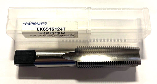 RapidKut 1"-12 HSS Hand TAP 4 Flute H4 Taper USA Made