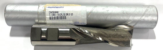 RapidKut 1-1/4" HSS End Mill Long Length 2 Flute USA Made