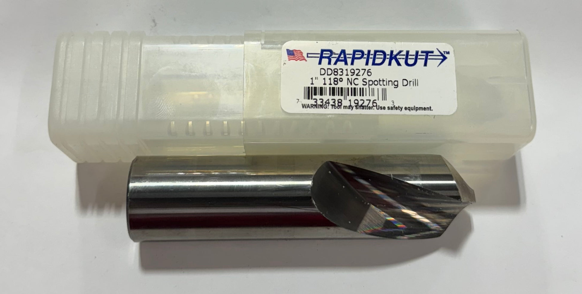 RapidKut 1" Solid Carbide 118 Degree NC Spotting Drill USA Made