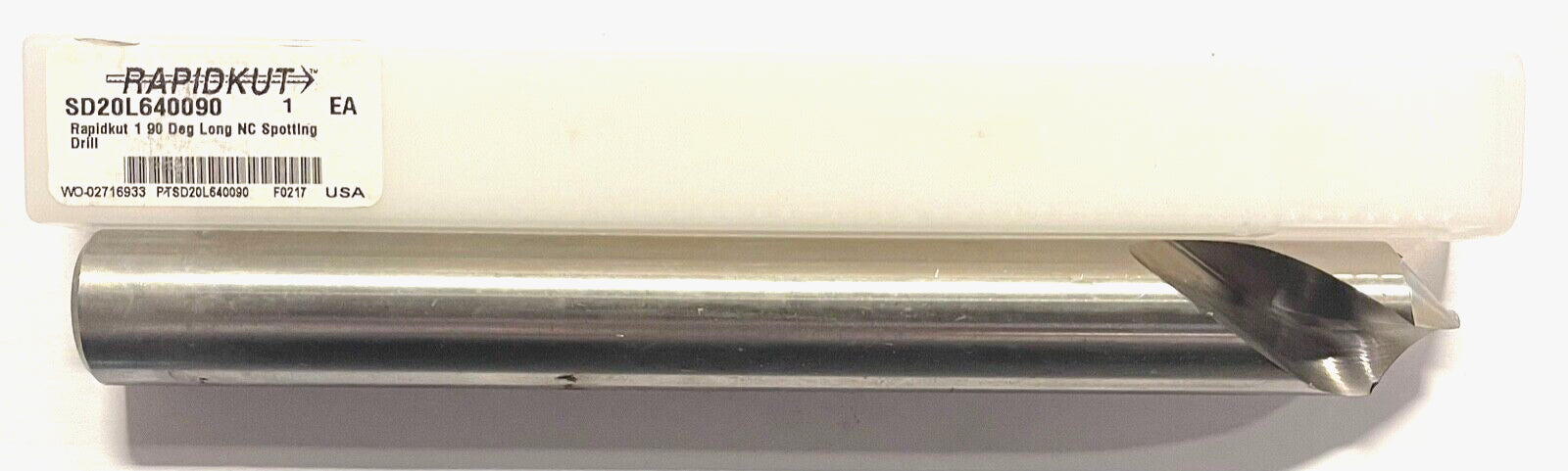 RapidKut 1" x 8" HSS Spotting Drill 90° Long Length USA Made