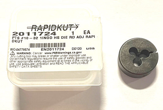 RapidKut 10-32 HSS Round Adjustable Die USA Made