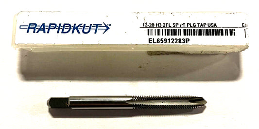 RapidKut 12-28 Tap HSS Spiral Point Plug Tap H3 2 Flute USA Made