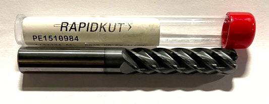RapidKut 1/2" Carbide End Mill 5FL High Performance AlCrN Coating .090" Radius