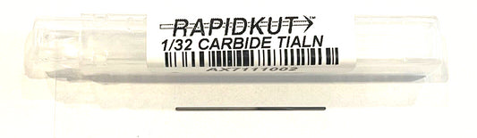 RapidKut 1/32" Solid Carbide Drill TiAlN Coated Screw Machine Length Notched
