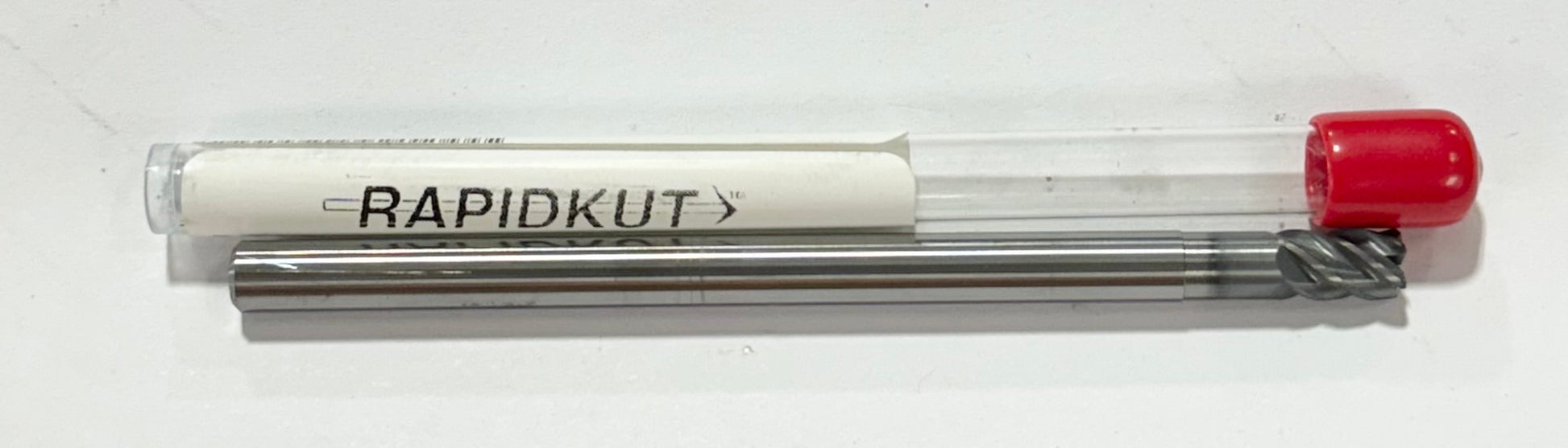 RapidKut 1/4" x 1/4" x 3/8" x 4" Carbide End Mill 5FL AlCrN Coated .030" Radius