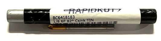 RapidKut 1/8" Cobalt M42 Chatterless Countersink Tin Coated 6 Flute 82Â° USA