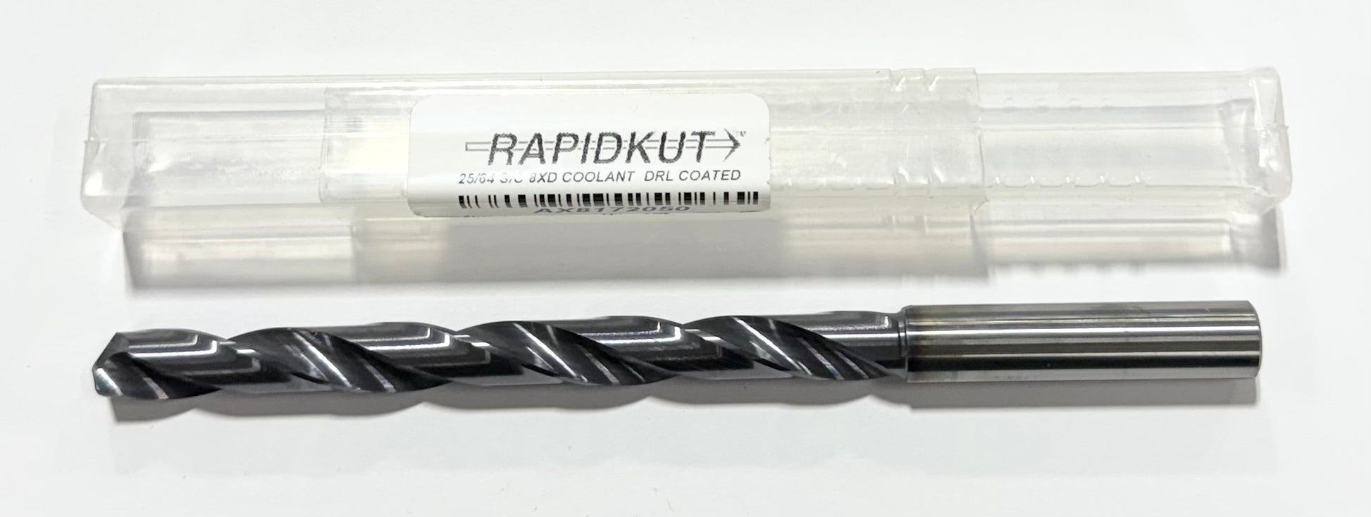 RapidKut 25/64" Solid Carbide Drill 8xD Coolant Fed TiAlN 140 Deg