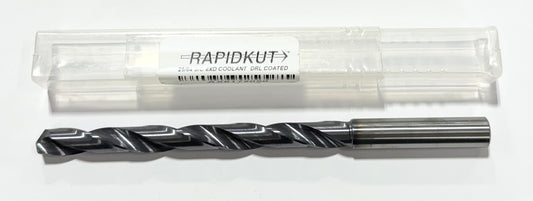 RapidKut 25/64" Solid Carbide Drill 8xD Coolant Fed TiAlN 140 Deg