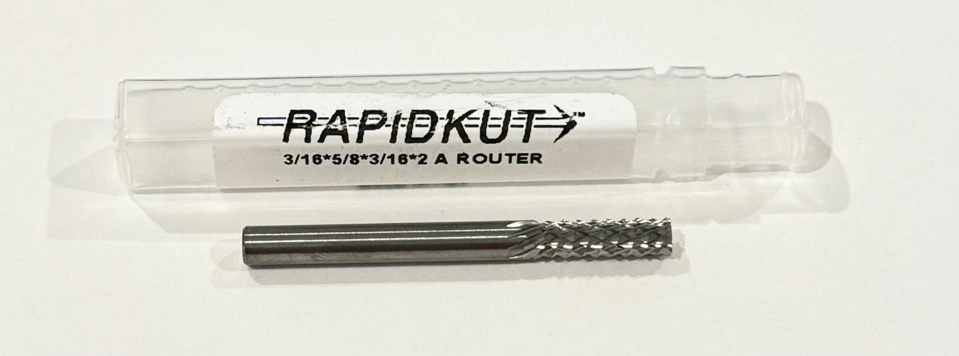 RapidKut 3/16" x 5/8" x 3/16" x 2" Solid Carbide Router No End Cut USA