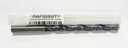 RapidKut 35/64" Solid Carbide Drill 8xD TiAlN Coated 2 Flute