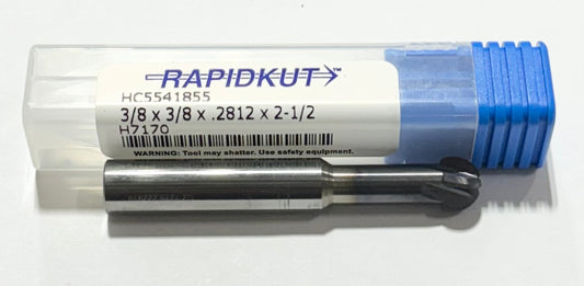 RapidKut 3/8" Carbide 220 Degrees Spherical Ball End Mill nACo Coated 4 Flute