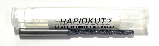 RapidKut 3.80mm Solid Carbide Drill 8xD TiAlN Coating 2 Flute USA Made
