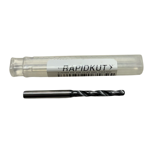 RapidKut 4.7mm Solid Carbide Drill 5xD TiAlN Coated Coolant Thru 2FL