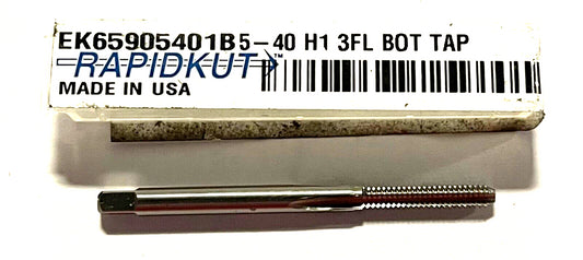 RapidKut 5-40 HSS Hand Tap 3 Flute H1 Bottoming Tap USA Made