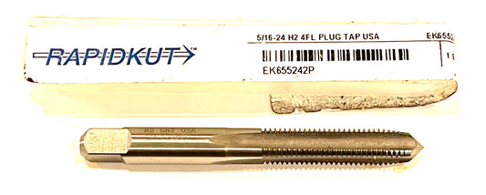 RapidKut 5/16-24 HSS Hand Tap H2 4 Flute Plug Tap USA Made