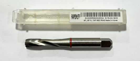 RapidKut 5/16"-24 HSS-PM Spiral Flute Semi-Bottoming Tap GH3 3FL Red Ring