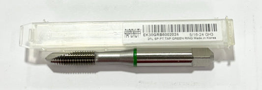 RapidKut 5/16"-24 HSSE-V3 Spiral Point Plug Tap GH3 2 Flute Green Ring
