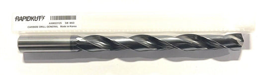 RapidKut 5/8" Solid Carbide Drill 8xD TiAlN Coated 140° High Performance Drill