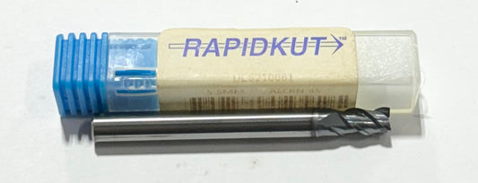 RapidKut 5.5mm Carbide End Mill AlCrN Coated 3 Flute 0.05mm to 0.15mm Chamfer