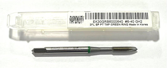 RapidKut 6-40 High Performance Spiral Point Plug Tap Green Ring 2 Flute