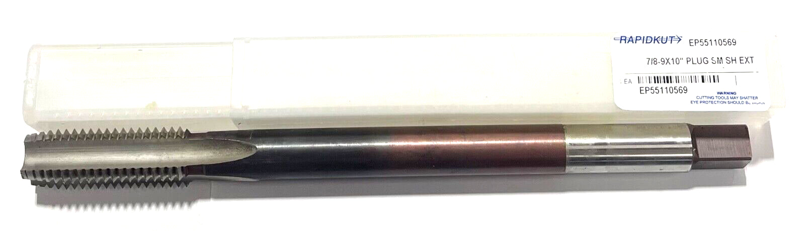 RapidKut 7/8"-9 x 10" HSS Hand Tap Extension 4 Flute H4 Plug Tap USA Made