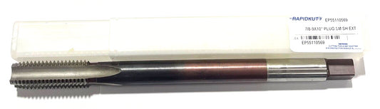 RapidKut 7/8"-9 x 10" HSS Hand Tap Extension 4 Flute H4 Plug Tap USA Made