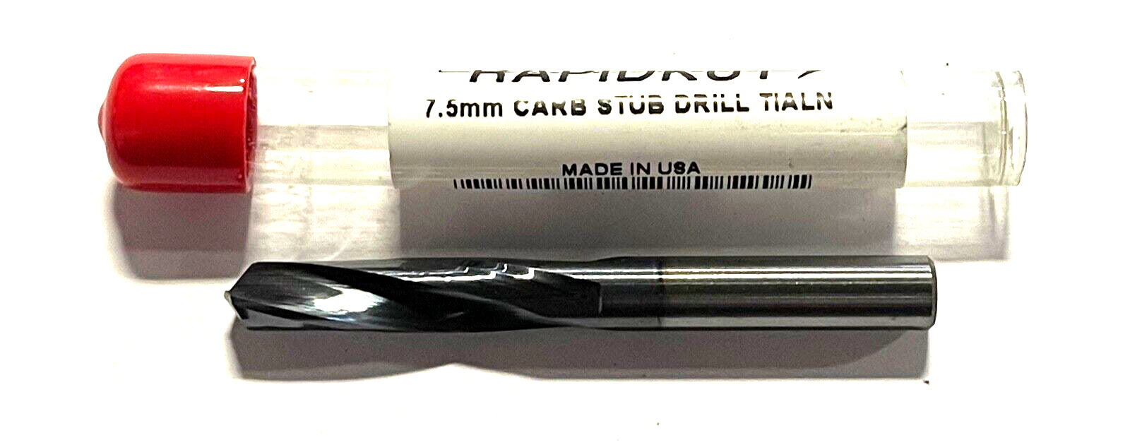 RapidKut 7.5mm Solid Carbide Screw Machine Drill TiAlN Coated 135Â° 2FL USA Made