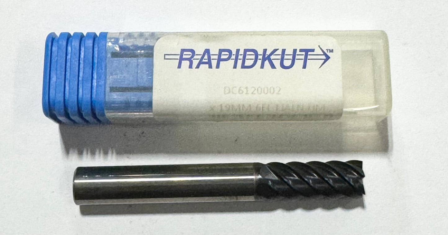 RapidKut 8mm Carbide End Mill 6 Flute TiAlN Coated .50mm Radius