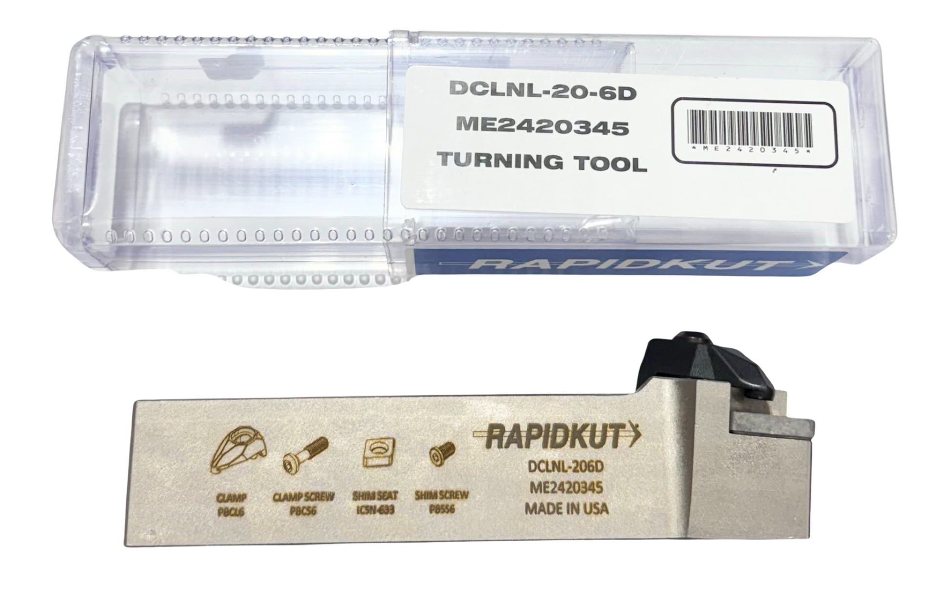 RapidKut DCLNL-20-6D Indexable Turning Tool Holder 1-1/4" x 1-1/4"