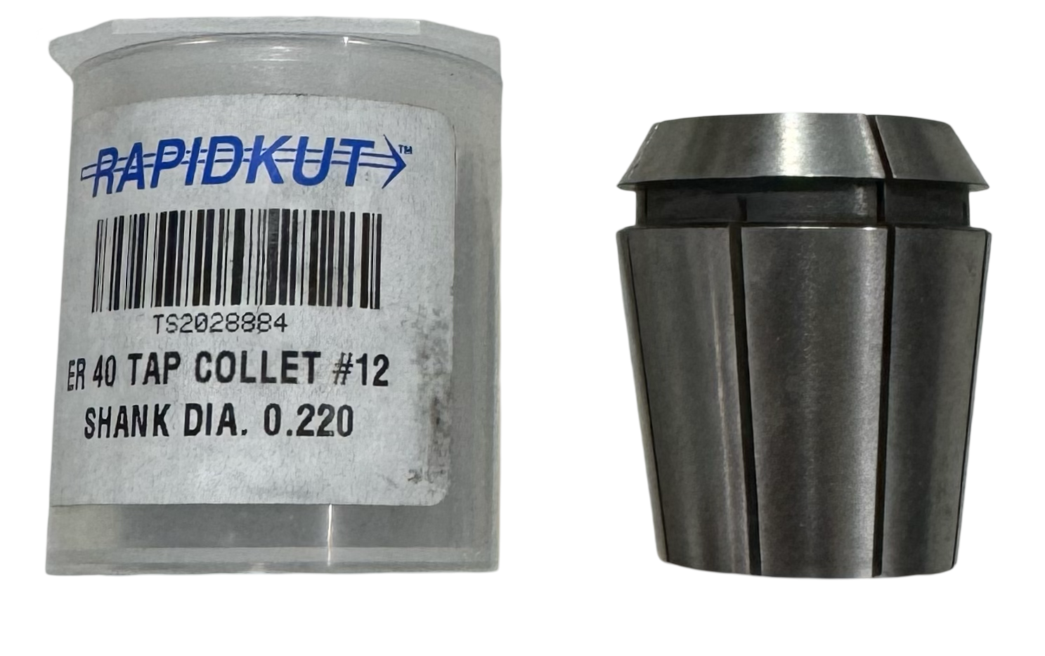 RapidKut ER40 #12 Tapping Collet 0.220" Shank Diameter