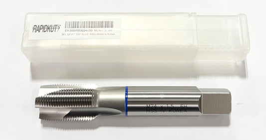 RapidKut M24 x 1.5mm HSS-V Spiral Point Plug Tap 3 Flute Blue Band 6H