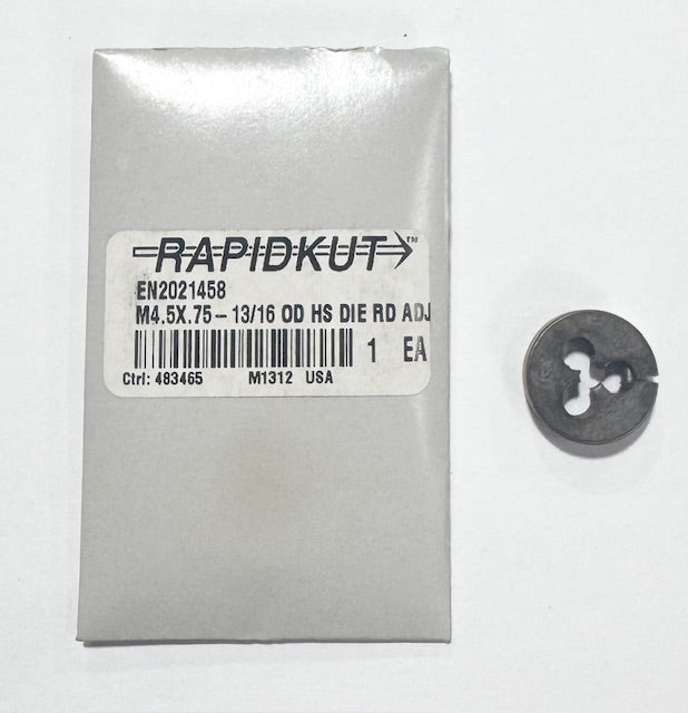 RapidKut M4.5 x .75 HSS Metric Coarse Round Die USA Made
