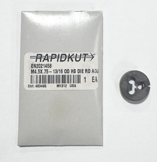 RapidKut M4.5 x .75 HSS Metric Coarse Round Die USA Made