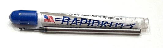 RapidKut .01" x 1/8" Carbide Ball Nose Mini End Mill Diamond Coated 3 Flute USA